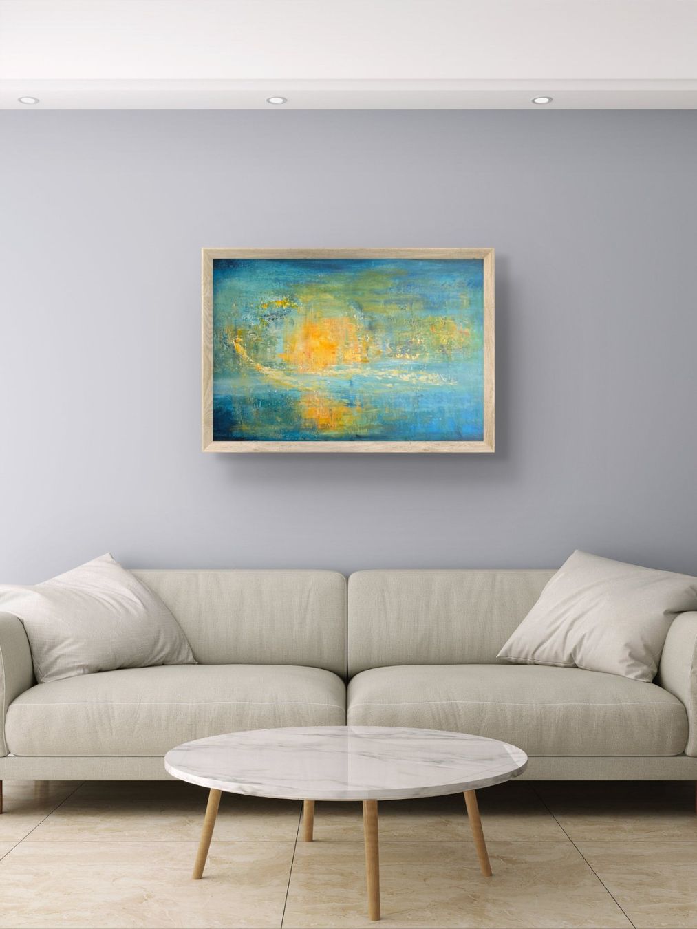 Dipinti: Abstraktes Acrylbild mit Sonnenschein, 50x70 cm – Nuovo e nell'imballaggio originale da Beinwil am See venduto da Superchance 3