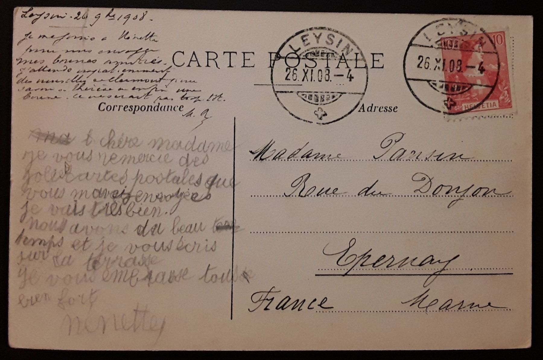 Cartoline postali: 1908: Carte Le Sepey et son champ de foire – Usato da Walperswil venduto da Tcheidi 1