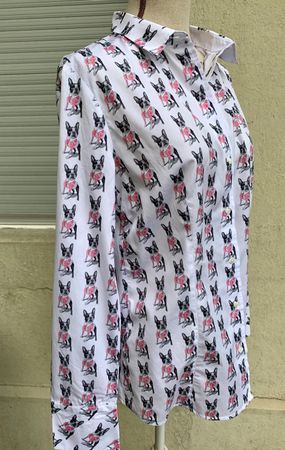 Superbe blouse MARCCAIN bouledogues100%coton extra fin t.40