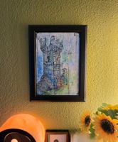 AQUARELL "DER TURM" UNIKAT 21 x 29.5