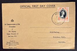 OFFICAL FIRST DAY COVER NAIROBI KENYA 1953