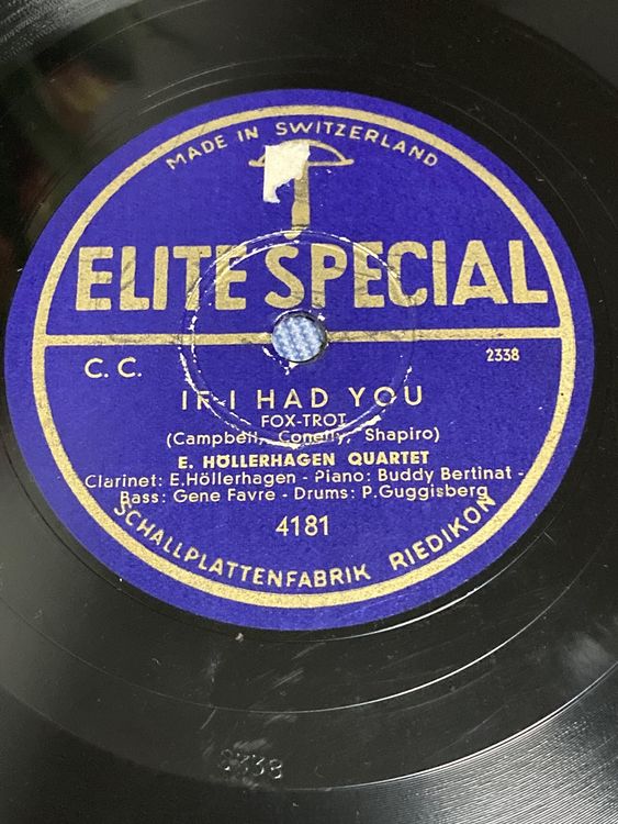 Schellackplatte 10“ 78RPM E. HÖLLERHAGEN QUARTET 1