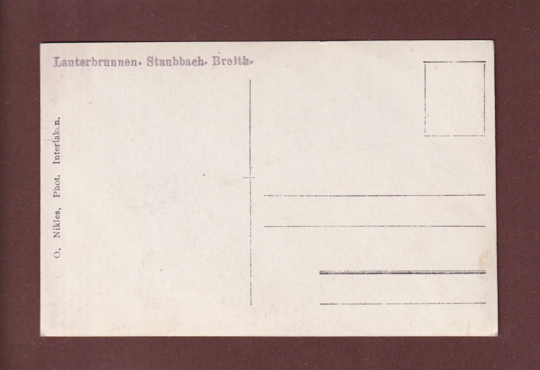 Cartoline postali: LAUTERBRUNNEN - Staubbach - Breithorn – Usato da Pully venduto da nicecards 1