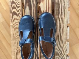 Chaussures enfants cuir bleu marine pointes T-bar taille 31
