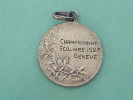 Medaille Fussball Championat Genève Genf 1927 Silber 900 er