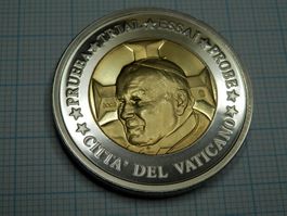 Vatikanstaat 2002, 2€ Probemünze übergross, Bimetall