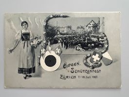 1907  Eidg. Schützenfest Zürich  Offiz. Fest-Postkarte