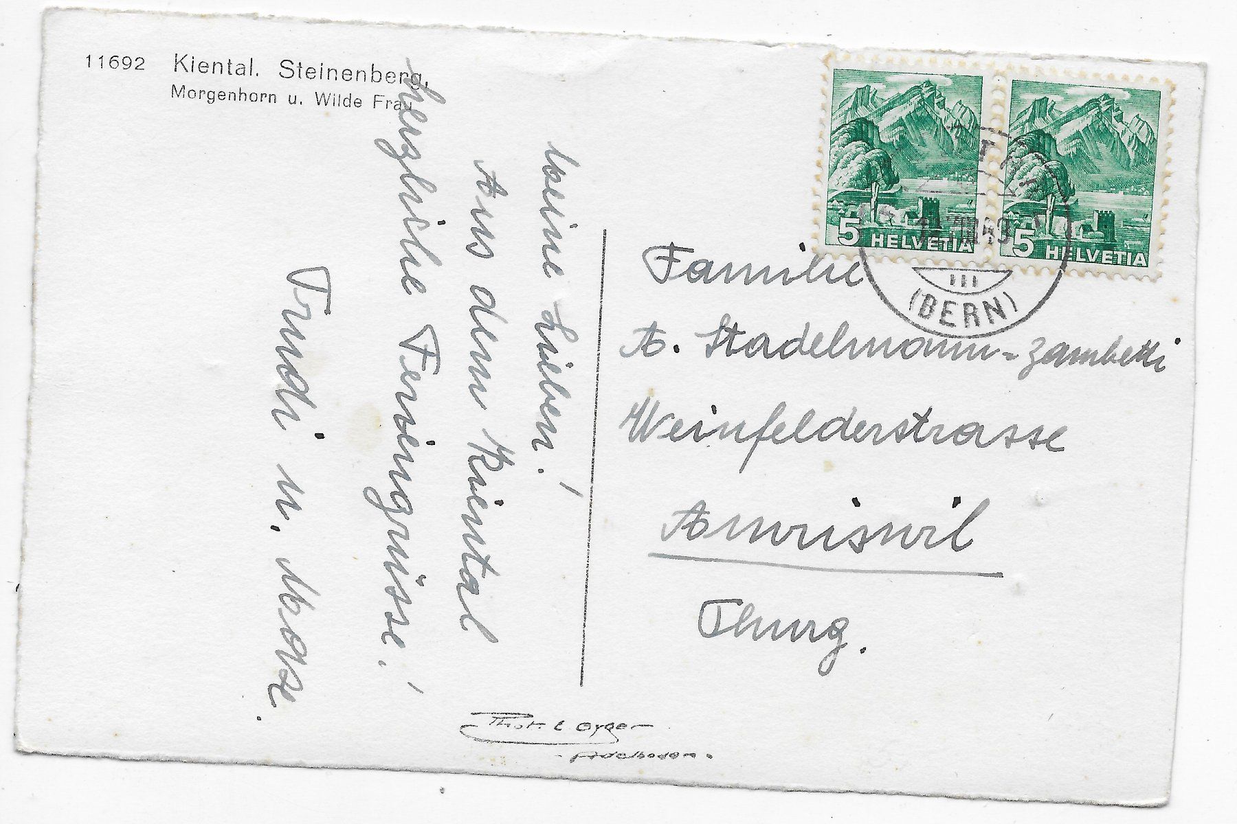 Ansichtskarten: Kiental, Steinenberg – Gebraucht aus Hefenhofen von Richsalz 1