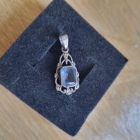 Antiker Aquamarin Anhänger 925 Silber