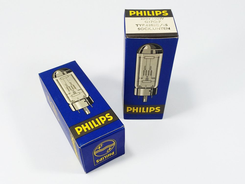 2 Stk. Philips Dia-Projektor Glühlampen 230V / 500W G17Q-7 (Neu und ...