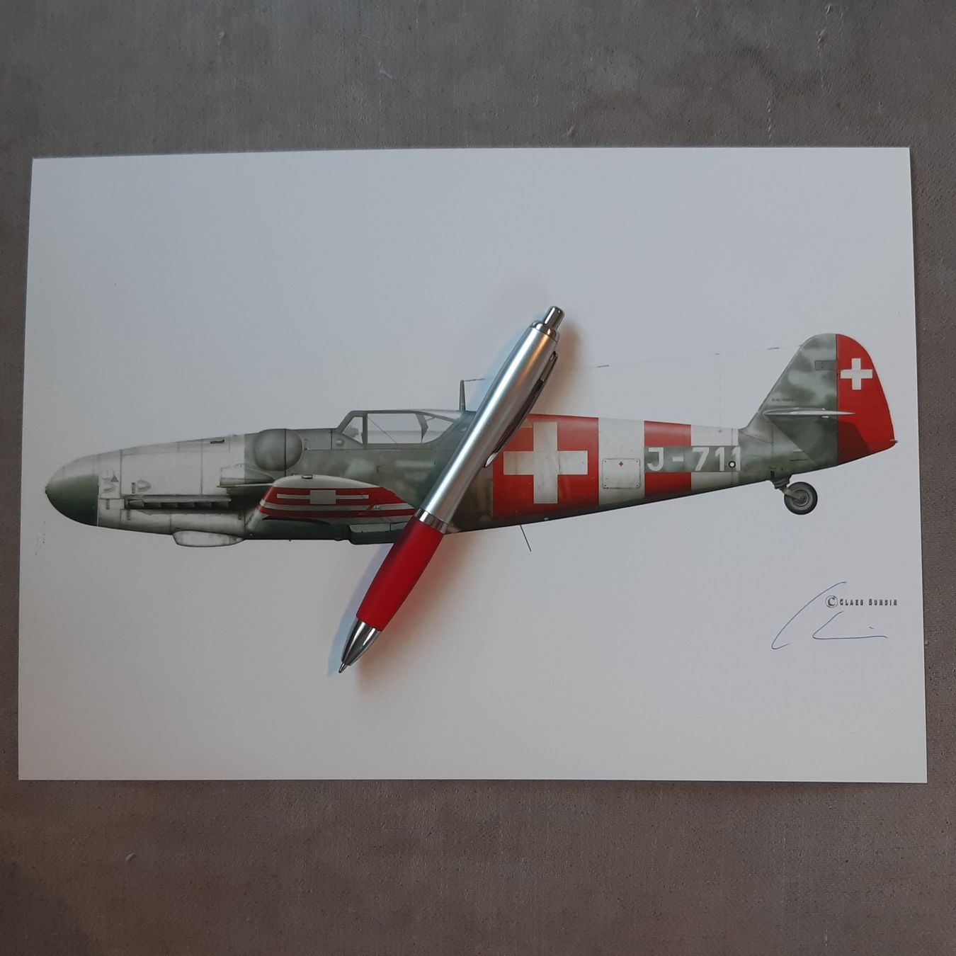 Cartoline postali: Schweizer Fliegertruppen ME-109 Print – Usato da Giffers venduto da attila07