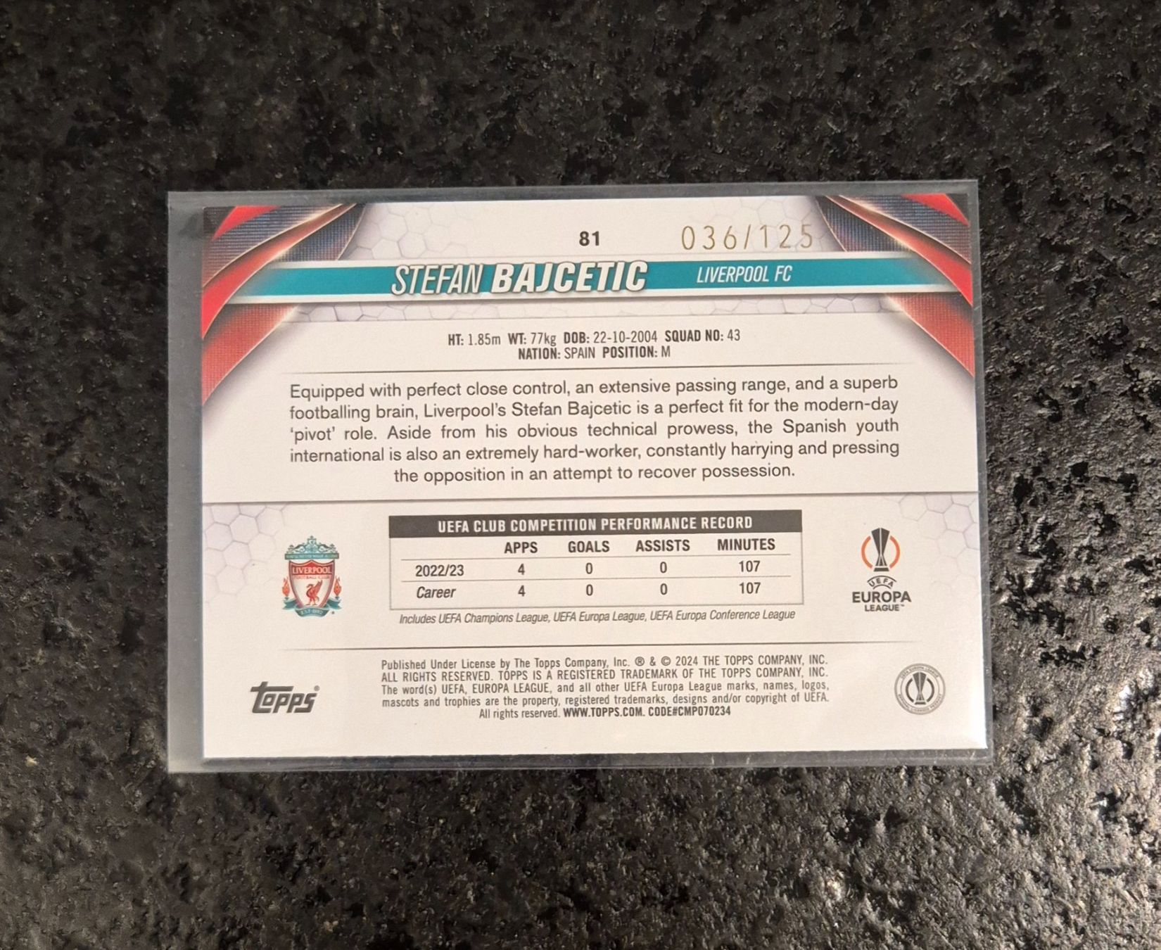 Topps Carte collezionabili: Stefan Bajcetic /125 - Liverpool - Topps – Nuovo (secondo la descrizione) da Burg AG venduto da Danoe 1