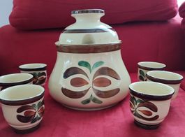 Bowle Punsch Getränke Suppen Service 7tlg.Keramik handbemalt