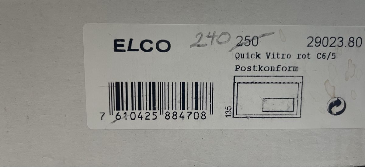 Buste & buste per spedizione: ELCO Quick Vitro Dokumententaschen rot, C6/5  – Nuovo e nell'imballaggio originale da St. Moritz venduto da Oberengadin 3