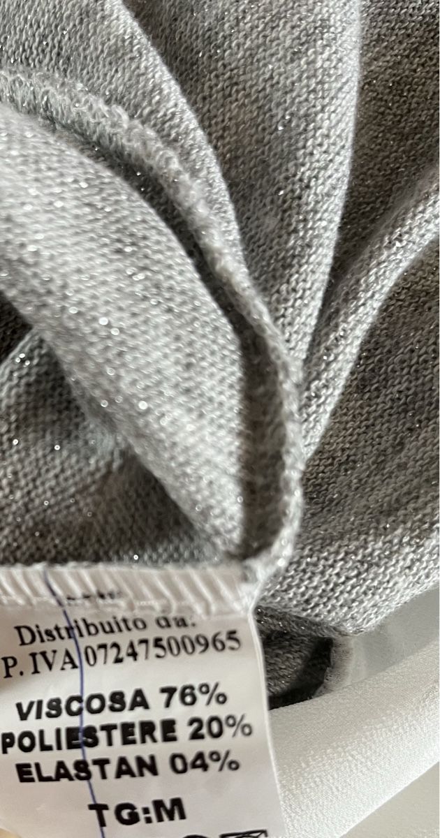 Maglioni & Felpe: Pull tunique gris brillant dentelles Melissa Becker M – Nuovo (secondo la descrizione) da Genève venduto da Libellule477 5