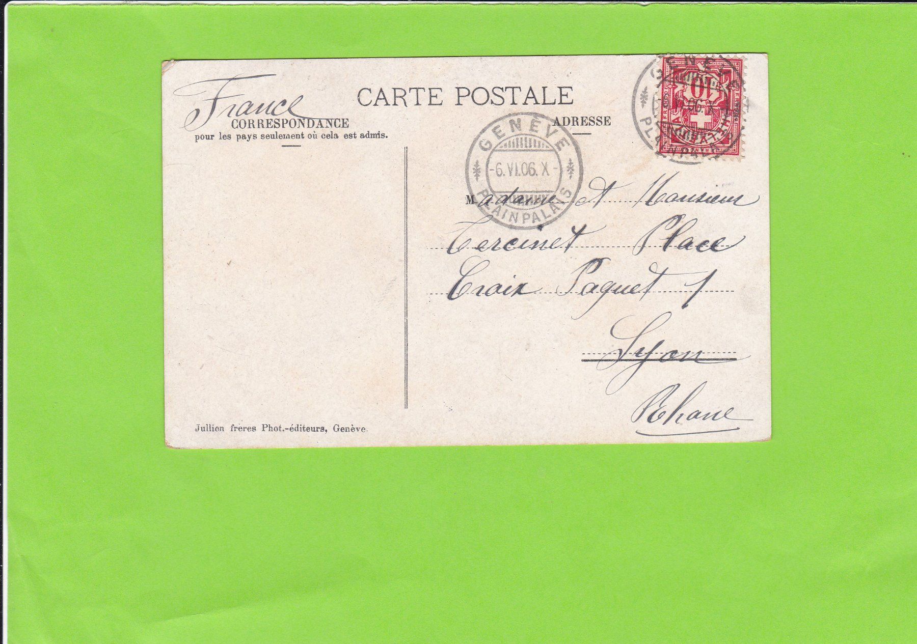 Cartoline postali: Genève--1906 versendet – Usato da St. Peterzell venduto da neckertal 1