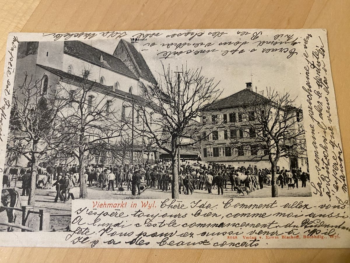 Cartoline postali: Seltene Karte Wil Viehmarkt – Usato da Mosnang venduto da Goldwasser