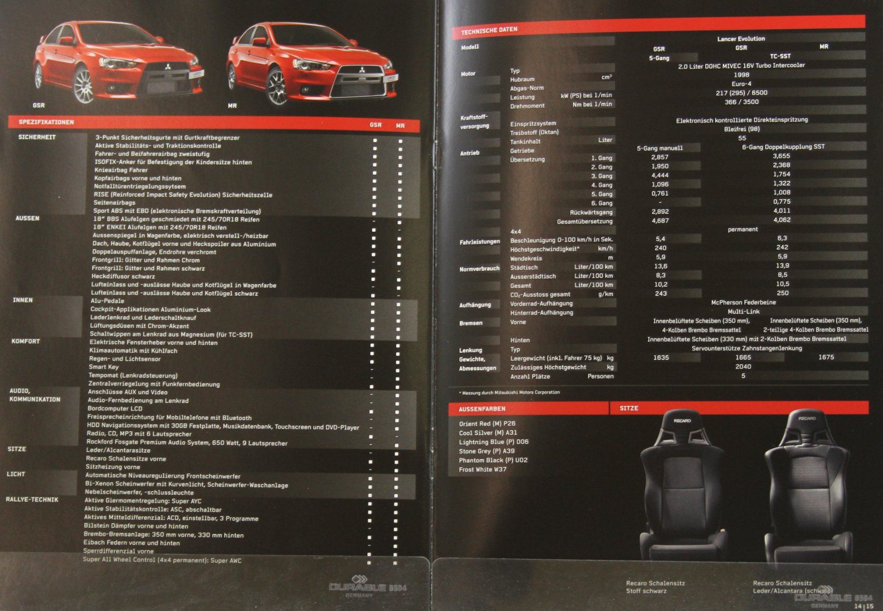 Mitsubishi Dokumente: PROSPEKT | MITSUBISHI LANCER EVOLUTION - X | AB 02.2008 – Gebraucht aus Unterägeri von GIGOLOLIT 5