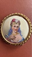 Broche ancienne portrait femme miniature état neuf