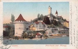 Luzern, Nöllithurm und Musegg, gelaufen 1899