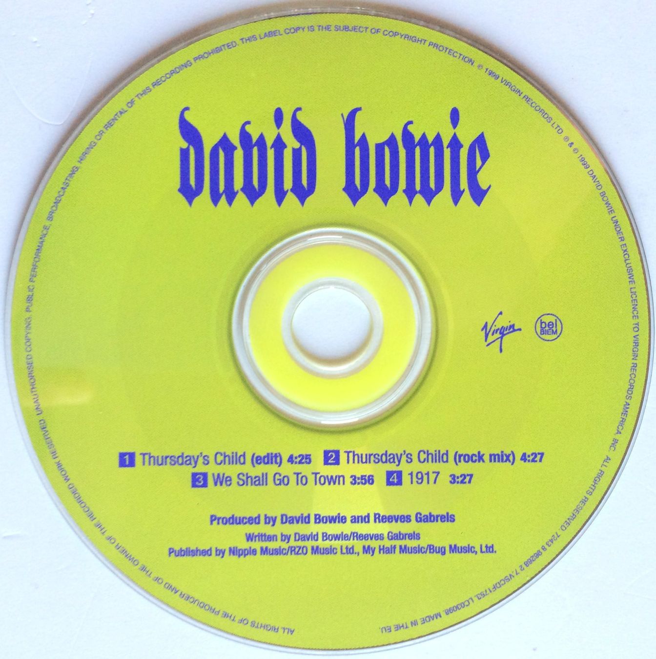 CDs: DAVID BOWIE - THURSDAY'S CHILD – Gebraucht aus Bottens von hotter-than-hell 2
