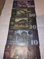 lot de 5 billets commémorarif dinosaure