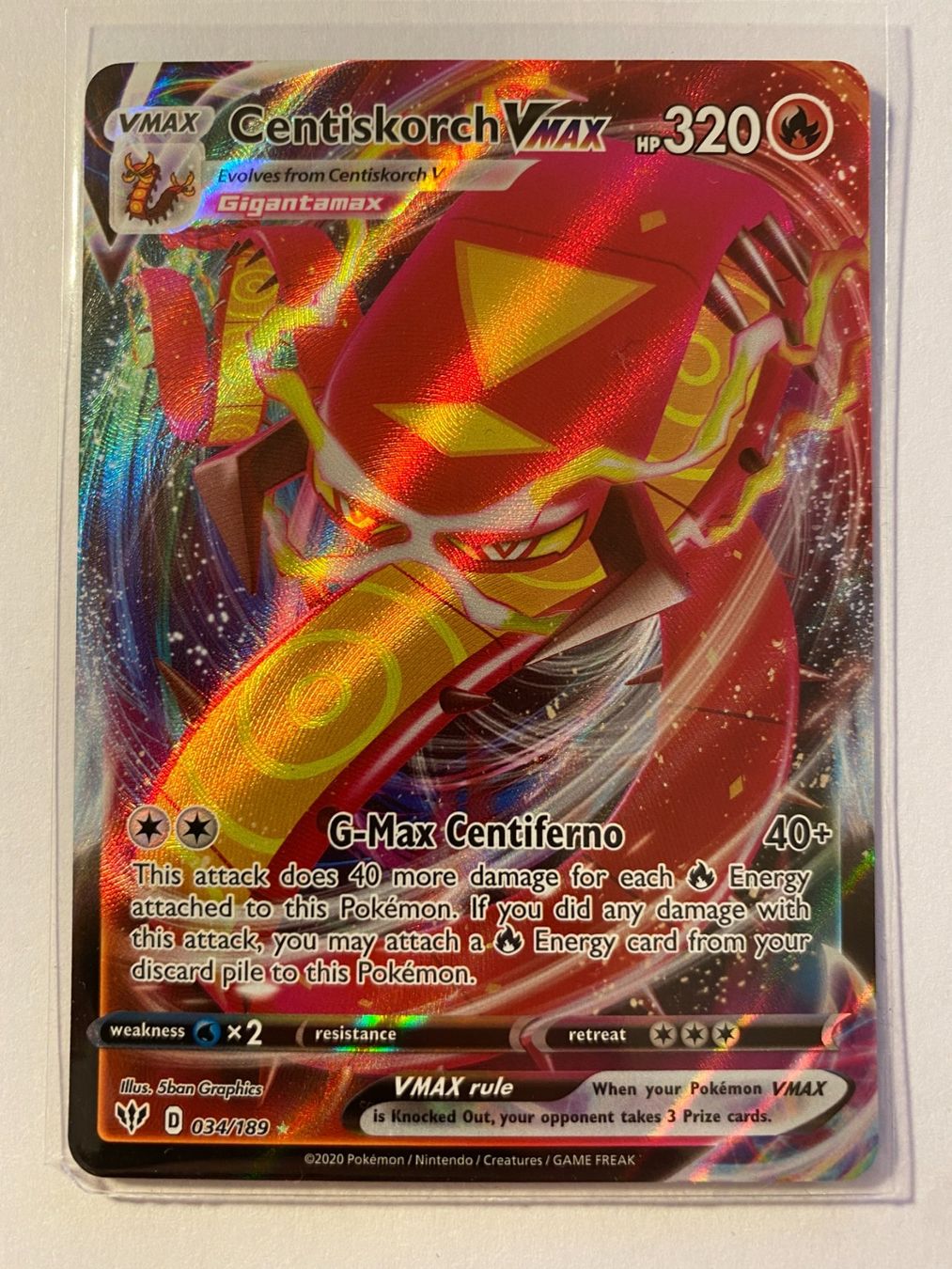 Pokémon Carte collezionabili: Pokemon Centiskorch VMax 034/189 Darkness Ablaze EN – Nuovo (secondo la descrizione) da Weingarten-Kalthäusern venduto da McGmavlo