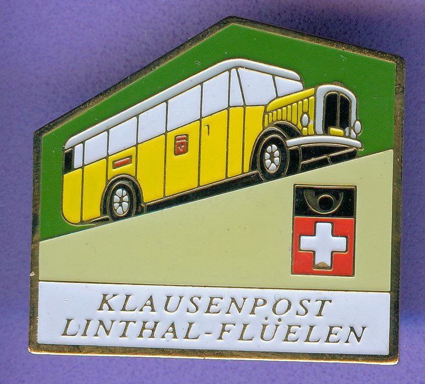 Placchette & Badge: PTT   KLAUSENPOST Linthal-Flüelen – Usato da Winterthur venduto da Sammleroase