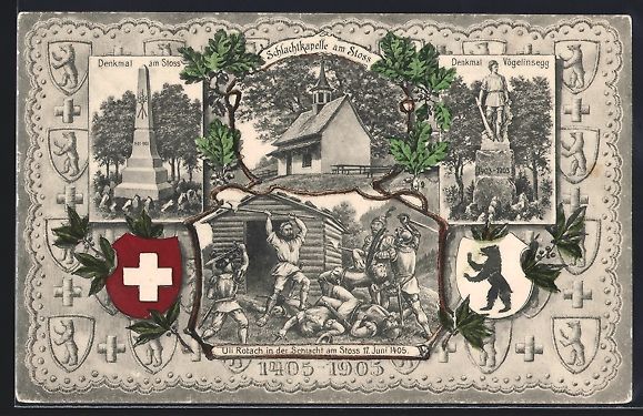 Cartoline postali: Pass Stoss, Schlachtkapelle am Stoss, De – Usato da Berlin venduto da bartko-reher