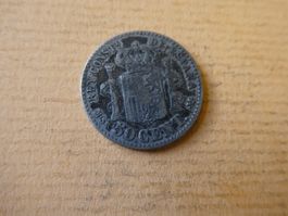 Spanien 1881, 50 Centavos   - Silber