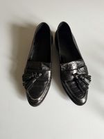 The Kooples Loafer schwarz Leder Krokoprägung Gr 40 