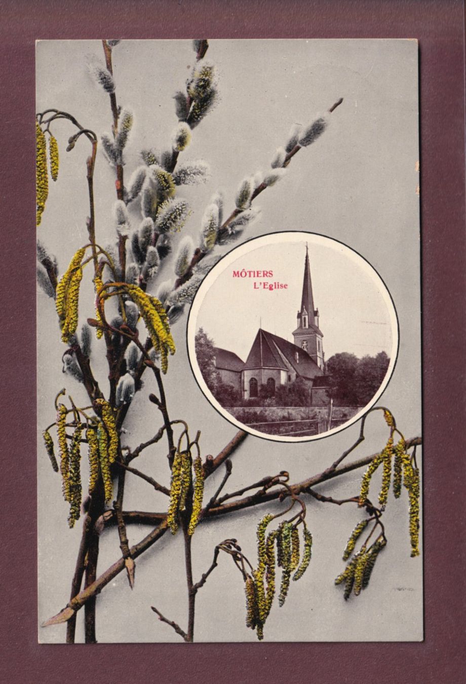 Cartoline postali: MÔTIERS - Eglise - 1912 – Usato da Pully venduto da nicecards