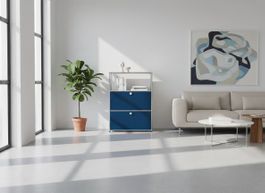 USM Haller Regal 1x3 Enzianblau / Neu (mit A Gestänge)