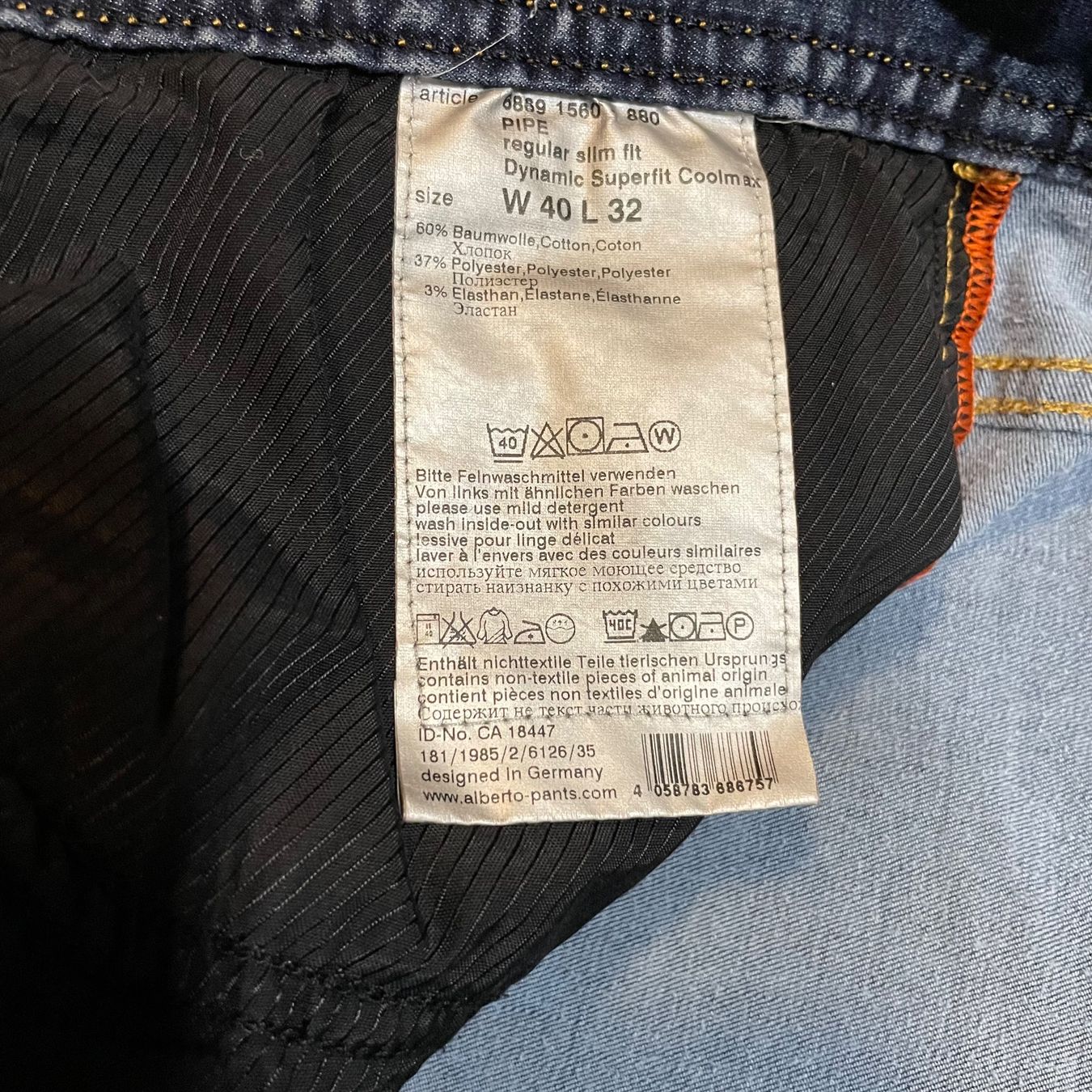 Jeans: ALBERTO Pipe Jeans W40 L32 Regular Slim Fit Coolmax – Nuovo (secondo la descrizione) da Bubikon venduto da SwissSecondLife 9