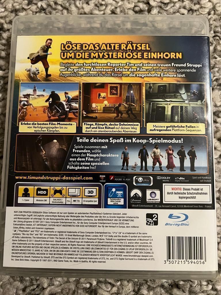 Giochi: Ps3 Tim und Struppi – Usato da horn venduto da amazona01 1