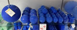049 Posten Raureif Kerzen blau aus Liquidation