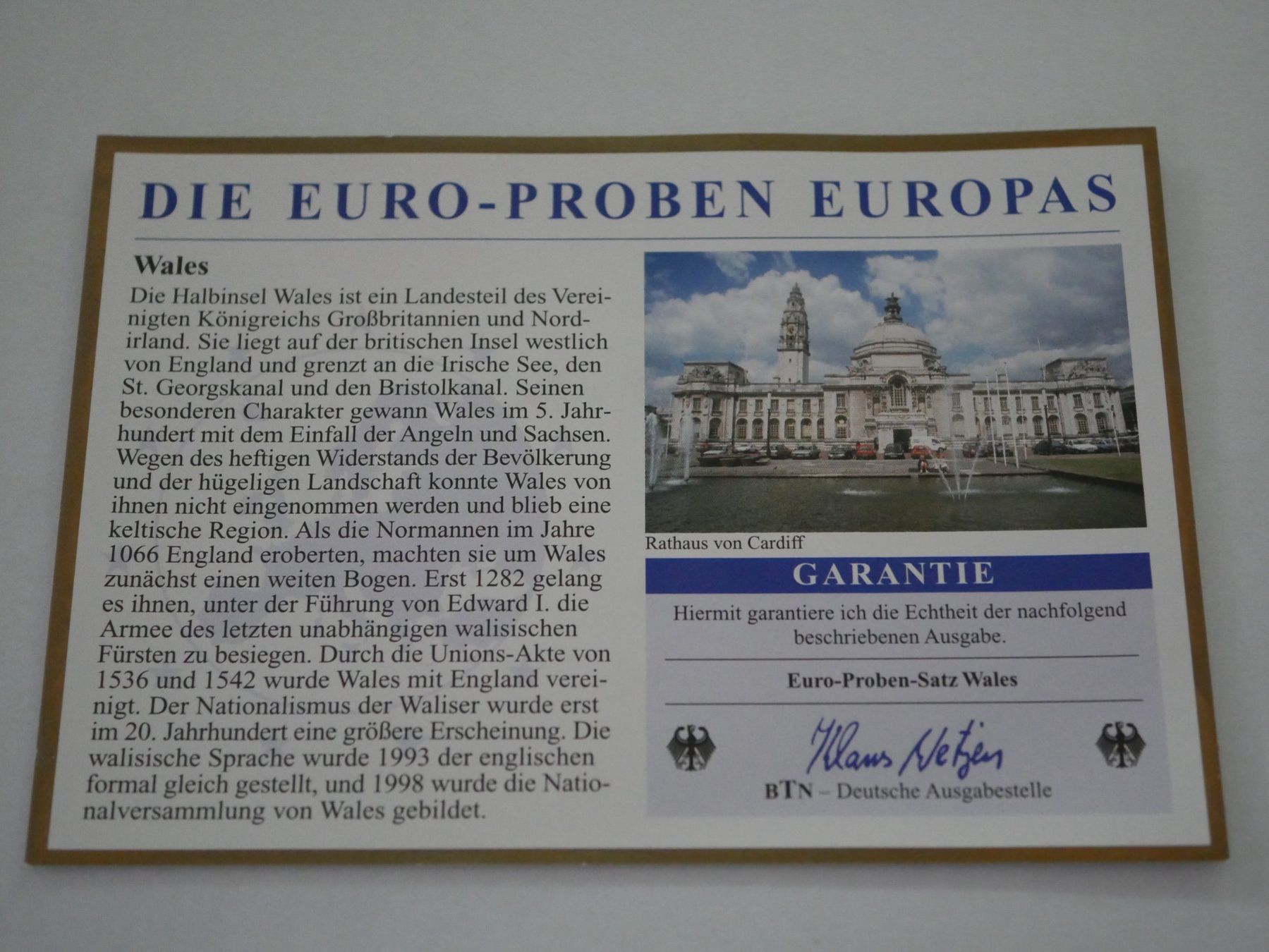 Tutti le monete: Euro Probe Wales 2006 ***TOP*** – Nuovo e nell'imballaggio originale da Kreuzlingen venduto da Samson01 2