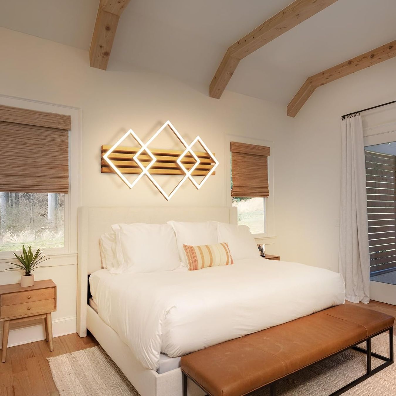 Lampadari & plafoniere: LED Deckenleuchte Holz 70cm Dimmbar 46W Schwarz Eckig – Nuovo e nell'imballaggio originale da Schaffhausen venduto da tra_6j5m 4