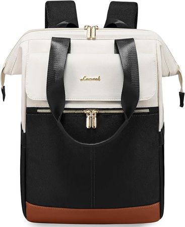 Rucksack | Laptop Tasche | Schule Reiserucksack Beige & Schw