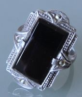 Schörl Turmalin Silber 925 Fingerring Gr. 56