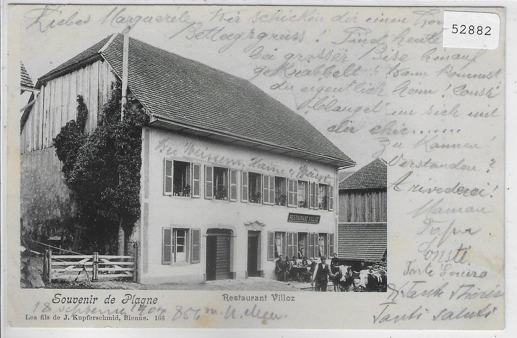 Cartoline postali: Souvenir de Plagne - Restaurant Villoz – Usato da Ettingen venduto da Kartenplanet