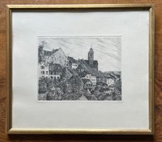Bild Aarau Druck in Passepartout, Goldrahmen, hinter Glas