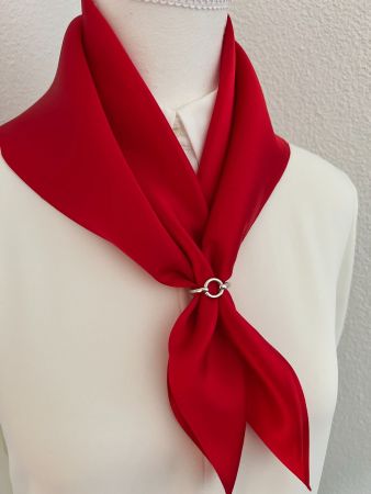 New 53cm Silk Scarf, Plain Red Burgundy Silk Neckscarf