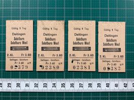 Deitingen - Solothurn, 12.12.1983, Ticket Nr. 2379 bis 2382
