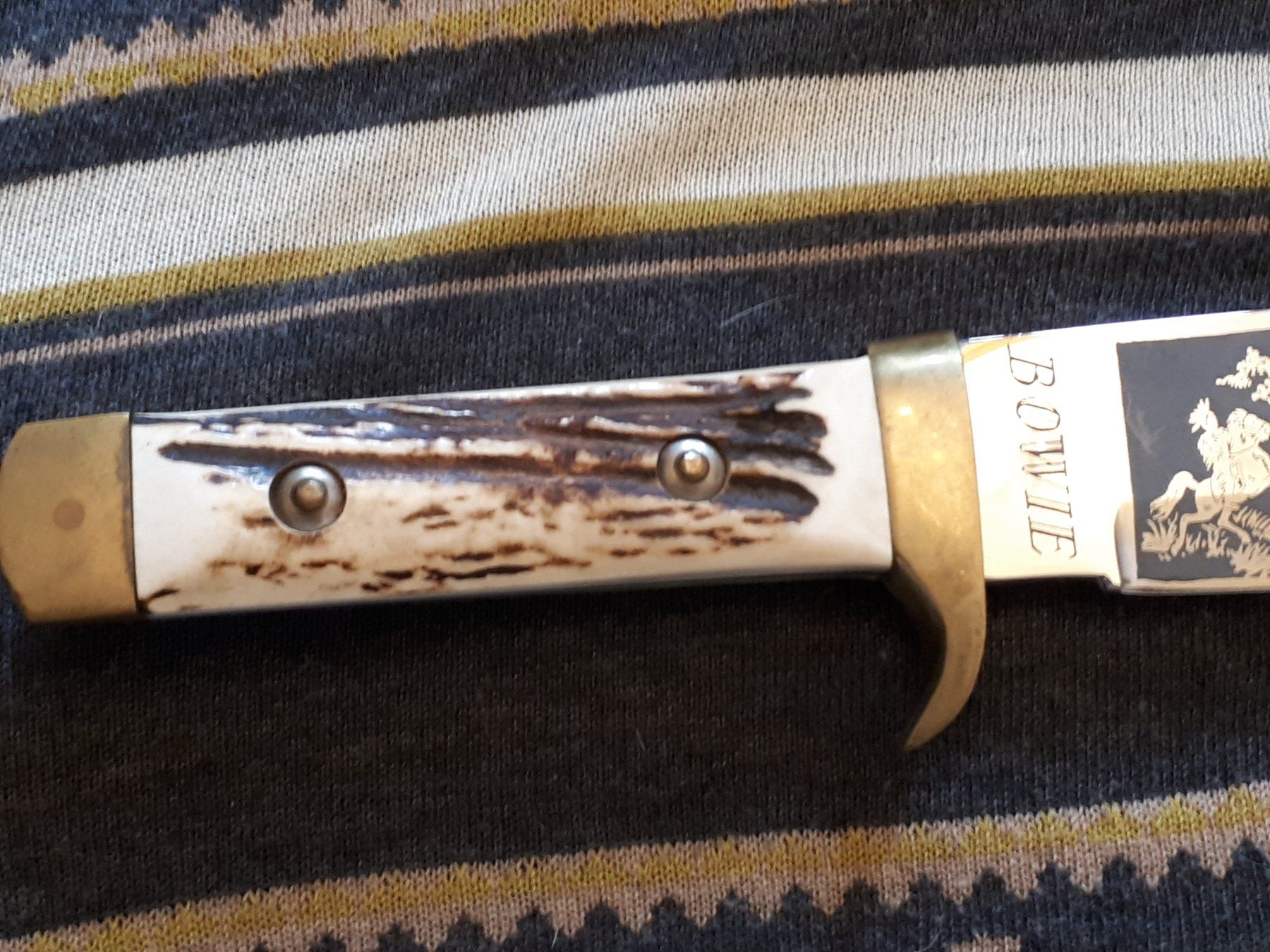 Accessori: BOWIE Messer mit Indianer Büffel Szene – Nuovo (secondo la descrizione) da Kerns venduto da KIRSCHE06 2