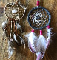 2 Stk. handgemachte, kleine Traumfänger - Boho Geschenkidee