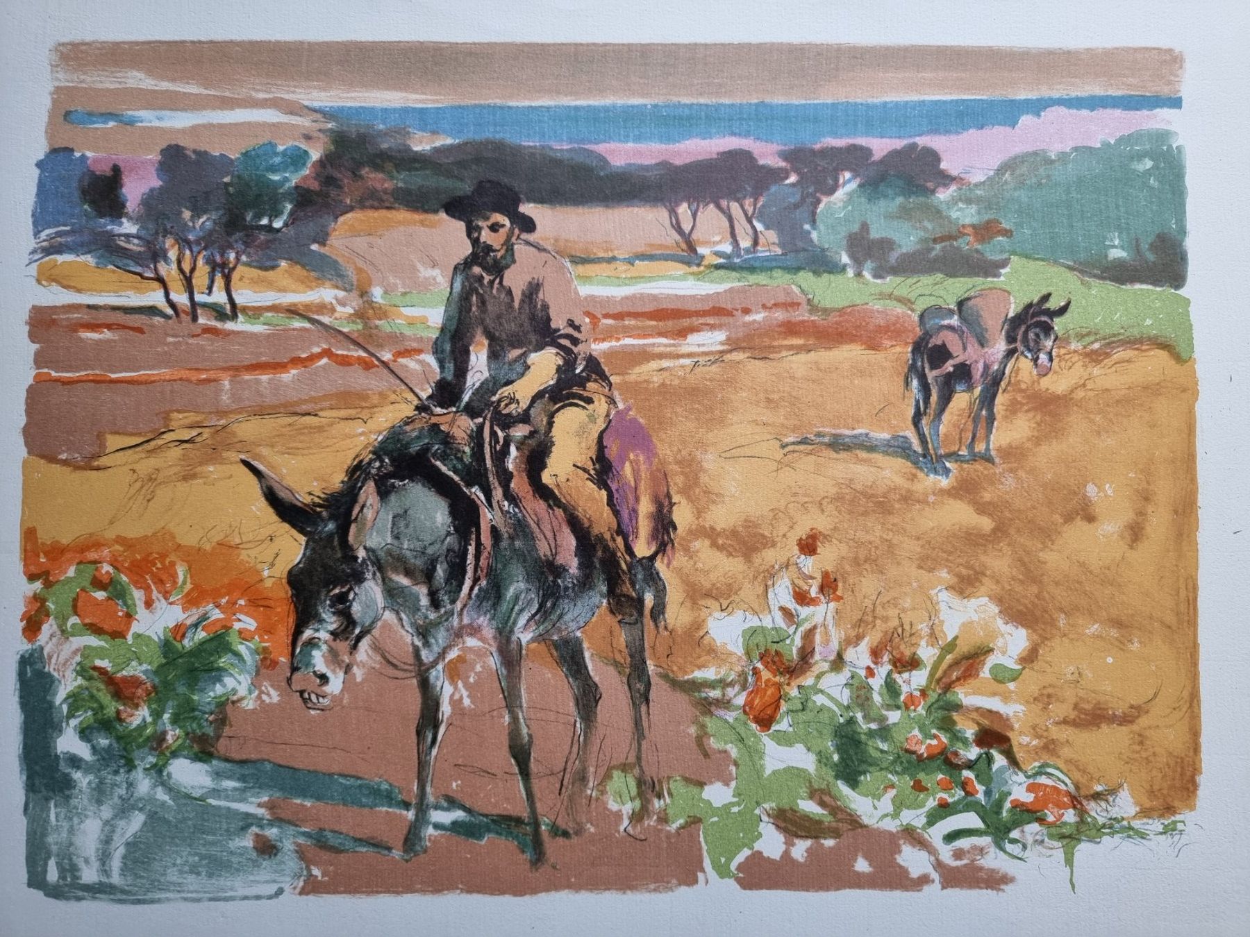 Arts picturaux & lithographies: ALFRED KOELLA LITHOGRAPHIE RÖSSE 53X37CM – D'occasion à Gersau par grafik-kunst 2