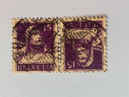 Kehrdruck Tellbrustbild ZNr. K9, gestempelt