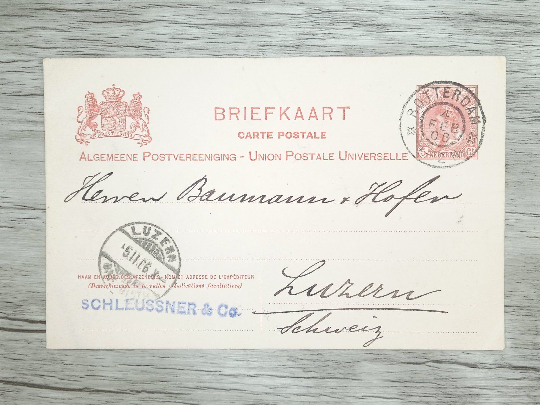 Tutti i francobolli: TR70 Carte Postale + Timbre Pays-Bas 1906 – Usato da Cousset venduto da Patrick_Collections