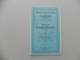 Landkarte Langenbruck BL 1940  Waldenburg Holderbank